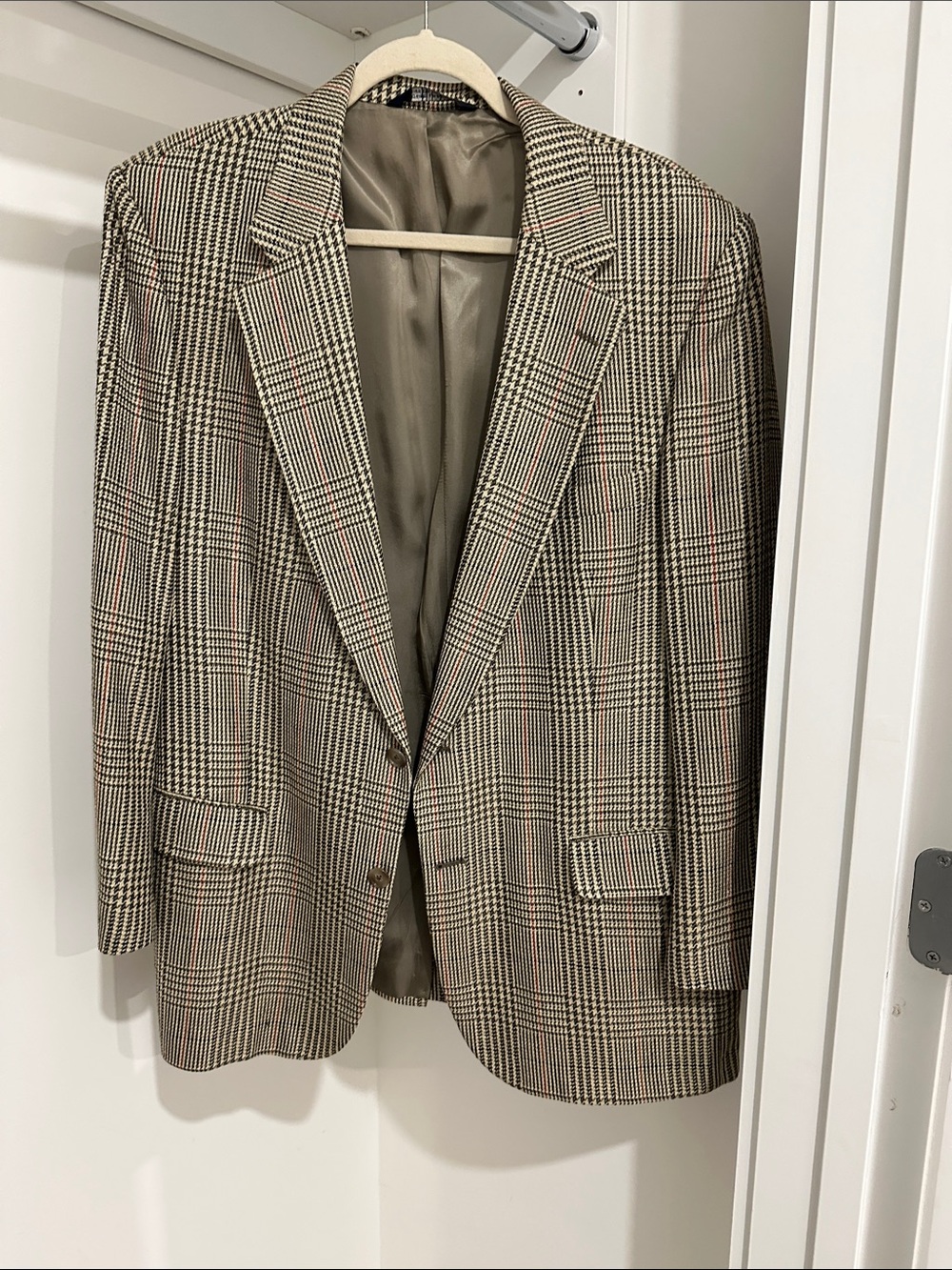 Burberry Brown Glen Plaid Single-Breasted Blazer